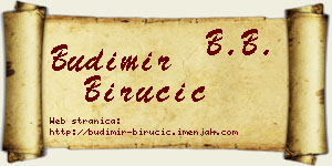 Budimir Birucić vizit kartica